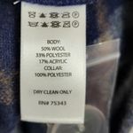 Artisan NY Women's Coat Jacket M Blue Plaid Wool Blend Fleece Collared Buttons Photo 15