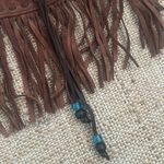 Lucky Brand  Foxy Lady Fringe Brown Suede Crossbody Purse Bag Photo 3