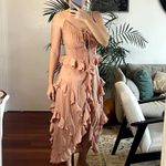 Free People  So Breathless ruffle long top size XS Tuscany pink New Photo 1