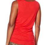 Skinny Girl stretch slub jersey knit side ruched tank top red S Photo 2