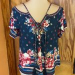 Flying Tomato sexy floral cold shoulder top Photo 3