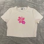Tiger Mist  White Hibiscus Flower Crop Top Photo 1