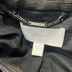 Hugo Boss BOSS () Women's Full Zip Ribbed Moto Jacket  Black/Blue-0 Photo 3