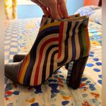 GOBY LUV 39 Geometric Striped Ankle Vegan Leather Zip Boots Booties Red Size 8 Photo 6