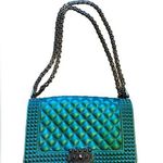 Jelly purse with gunmetal/tungsten chain Green Photo 0