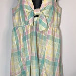 Old Navy  Women's Spaghetti Strap Tie Front Plaid Mini Dress Multicolor Size Larg Photo 0