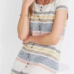 Madewell NWT  TextureThread Cap-Sleeve Dress Stripe XL 100% Cotton‎ 0224 Photo 0