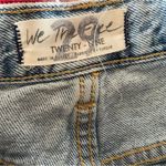 We The Free Free People  Button Fly Straight Leg Jeans Sz 29 Raw Hem Distressed Photo 9