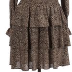 Michael Kors Michael Smocked Mini Cheetah Ruffle Dress Photo 5