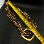 Coldwater Creek VINTAGE  GOLD BROWN TONE MULTI STRAND GLASS BEAD BOHO NECKLACE Photo 3