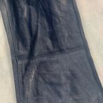 Coach size 2 New navy blue leather pants straight leg trouser flat front busines Photo 2