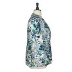 Coldwater Creek Blazer Notch Lapel White Green Blue Floral Women’s Size 20/22W Photo 2