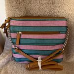 Rosette Rosetti Pink and Green Striped Crossbody Bag Photo 1