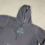 Life is Good  Hoodie Women XL Blue Gray Fleece Embroidered Pullover Photo 2