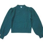 J.Crew NWT Cashmere Puff-sleeve Mockneck Sweater in Summit Green M Photo 0