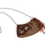 Mary Frances Paisley Embellished Beaded Leather Mini Bag Chain Strap Purse Brown Photo 7