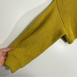 Free People  Emmy Mock Meck Sweater Long Sleeve Cropped Size XS Golden Yellow Photo 5