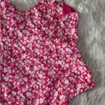 ZARA Pink Floral Corset Bodysuit Side Zipper Closure Size M Photo 7