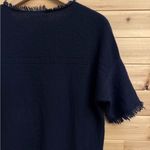 Velvet Graham & Spencer Small Cashmere Short Sleeve Raw Edge Sweater Oversized Blue Photo 6
