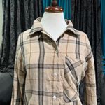 Women Plaid Tan & Black Collared Long Sleeve Buttondown Relaxed Fit Shirt Sz L Size L Photo 1