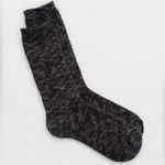 Aerie  Black Thick Textured Marled Crew Socks Photo 4
