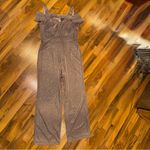 Nightway cut out long wide leg sparkly glam jumpsuit elegant NWOT 16 Purple Photo 1