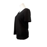 Talbots  Basic Tee Black V-neck‎ Top T-shirt SMALL Normcore Dark Girl Casual Photo 2