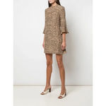 HVN Ashley Silk Tiger Print Bell Sleeve Mini Dress Photo 1