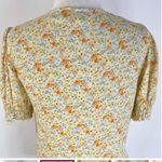 Sophie Rue - Floral Print Tie Front Puff Short Sleeve Top Yellow Size XS Photo 3