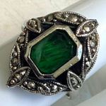 Avon Emerald Green Glass Ring Photo 0