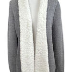 Jack by BB Dakota Tweed And Sherpa Style Open Cardigan Jacket Gray and White L Photo 0