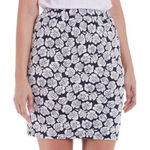 Poppy Lux Pippa‎ Rose Jersey Skirt Navy Blue Floral High Waisted Comfy Size 6 Photo 0