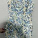 Strapless Blue Floral Dress Size M Photo 0