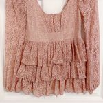 Japanese Kawaii Pastel Peach Pink Cottage Lace Ruffle Layered Tiered Blouse Top Size XS Photo 4