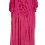 Torrid | Watermelon Pink Swiss Dot Surplice Faux Wrap Rayon Dress w/ Pockets 3XL Photo 0