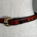Vintage Statement Belt Womens Small/Medium Diamond Native Southwest Leather Photo 2