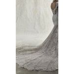 Sottero & Midgley Chauncey Lace Long Sleeve Train Wedding Gown in Ivory Blush Pink Size 8 Photo 1