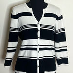 Worthington - Black and White Button-Up Cardigan Size L Photo 0