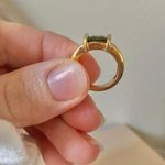 Ecco Green Square Stone Thick Signet Band Ring Jade Olive Sage Earthy Classic Jewelry Photo 12