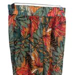 Pretty Little Thing Sheer Orange Big Leaf Print Wide Leg Beach Pants Size 8. Photo 4