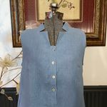 NWT Lintico 100% Linen Taylor Sleeveless Straight High Slit Maxi Dress Sz Med 🧡🎀 Blue Photo 4