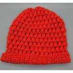 Handmade Crochet Dark Burnt Orange Ladies Beanie Hat One Size Metallic Speckles Photo 0