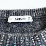 ZARA  gray beaded sweater size M Photo 4