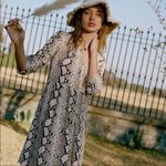 Anthropologie Maeve by  Juno Snake Print Dress‎ in Brown Size Extra Small Photo 2