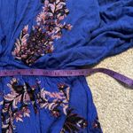 Free People Dress Blue Bohemian Kimono Sleeve w/ Floral Embroidery Size S Photo 4