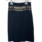 Jenni Kayne black beaded silk slip knee length pencil skirt size 4 Photo 0