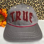 True Religion ⭐️NWT⭐️ Charcoal/Maroon TRUE Adjustable Baseball Hat | OSFA | Photo 5