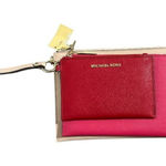 Michael Kors Jet Set Travel Trio 3 in 1 Wristlet in Nude/Magenta Pink/Red NWT Photo 0