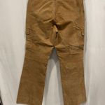 wilson's leather Y2K Wilsons tan suede cargo pants pockets flare leg tie waist sz 10 Photo 1