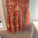 Vince Camuto  Rust Sleeveless Midi Dress with Leaf Design Photo 3